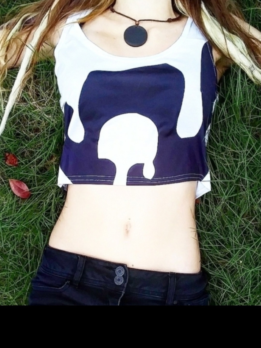 Yin And Yang Melt Graphic Crop Tank Top - Women